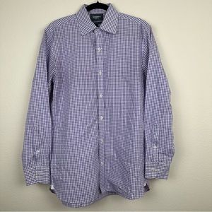 Bonobos Button Down Striped Purple White Long Sleeve 16 34 Business Slim Fit